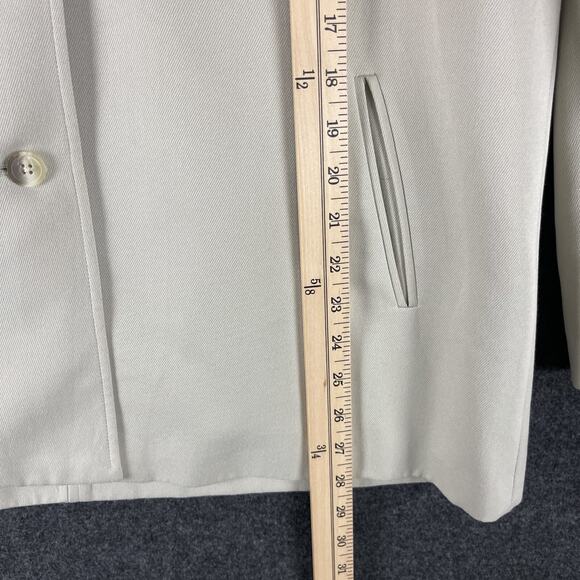 Vintage Lands End Jacket Womens 16 Beige Made In USA Minimal Classic Preppy - Picture 9 of 14